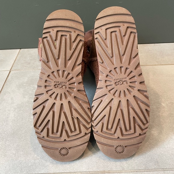 UGG Women's Heirloom Cocoa Brown Lace-Up Textile Tweed Boots 8 - Picture 11 of 16